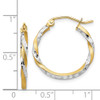 Lex & Lu 14k Yellow Gold & Rhodium Satin D/C Twisted Hoop Earrings LAL82221 - 4 - Lex & Lu