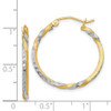 Lex & Lu 14k Yellow Gold & Rhodium Satin D/C Twisted Hoop Earrings LAL82222 - 4 - Lex & Lu