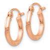 Lex & Lu 14k Rose Gold Light Weight Satin D/C Hoop Earrings LAL82232 - 2 - Lex & Lu