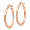 Lex & Lu 14k Rose Gold Light Weight Satin D/C Hoop Earrings LAL82235 - 2 - Lex & Lu