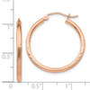 Lex & Lu 14k Rose Gold Light Weight Satin D/C Hoop Earrings LAL82235 - 4 - Lex & Lu