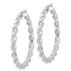 Lex & Lu Sterling Silver w/Rhodium Twist 45mm Hoop Earrings - 2 - Lex & Lu