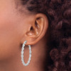 Lex & Lu Sterling Silver w/Rhodium Twist 45mm Hoop Earrings - 3 - Lex & Lu