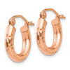 Lex & Lu 14k Rose Gold Light Weight Small D/C Tube Hoop Earrings LAL82299 - 2 - Lex & Lu