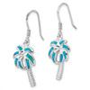 Lex & Lu Sterling Silver Created Blue Opal Inlay Palm Tree Dangle Earrings - 2 - Lex & Lu