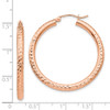 Lex & Lu 14k Rose Gold D/C 3mm Round Hoop Earrings LAL82302 - 4 - Lex & Lu