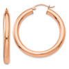 Lex & Lu 14k Rose Gold Polished Tube Hoop Earrings LAL82305 - Lex & Lu