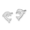 Lex & Lu Sterling Silver w/Rhodium Dolphin Post Earrings - 2 - Lex & Lu