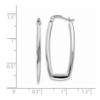 Lex & Lu 14k White Gold Polished 2.25mm Rectangle Hoop Earrings - 4 - Lex & Lu