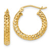 Lex & Lu 14k Yellow Gold Mesh Hoop Earrings LAL82484 - Lex & Lu