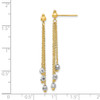 Lex & Lu 14k Two-tone Gold Cable Chain Faceted Bead Earrings - 4 - Lex & Lu