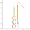Lex & Lu 14k Tri-color Gold Faceted Circle Earrings - 4 - Lex & Lu