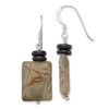 Lex & Lu Sterling Silver Black Mother of Pearl & Picasso Jasper Earrings - Lex & Lu