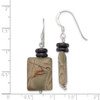 Lex & Lu Sterling Silver Black Mother of Pearl & Picasso Jasper Earrings - 4 - Lex & Lu