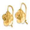 Lex & Lu 14k Yellow Gold Concave Hammered Flower Disc Earrings - 2 - Lex & Lu