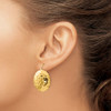 Lex & Lu 14k Yellow Gold Hammered Circle Earrings LAL82519 - 3 - Lex & Lu