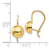 Lex & Lu 14k Yellow Gold 8.00mm Hollow Half Ball Earrings - 4 - Lex & Lu