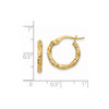 Lex & Lu 14k Yellow Gold Polished and Textured Hoop Earrings LAL82525 - 4 - Lex & Lu