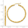 Lex & Lu 14k Yellow Gold Polished and Textured Hoop Earrings LAL82528 - 4 - Lex & Lu