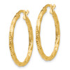Lex & Lu 14k Yellow Gold Polished and Textured Hoop Earrings LAL82530 - 2 - Lex & Lu