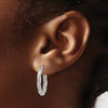 Lex & Lu 14k White Gold Twisted Textured Hoop Earrings LAL82546 - 3 - Lex & Lu