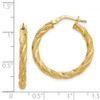 Lex & Lu 14k Yellow Gold Twisted Textured Hoop Earrings LAL82550 - 4 - Lex & Lu