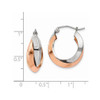 Lex & Lu 14k Two-tone Gold and Polished Oval Hoop Earrings LAL82621 - 4 - Lex & Lu