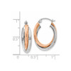 Lex & Lu 14k Two-tone Gold and Polished Oval Tube Hoop Earrings - 4 - Lex & Lu