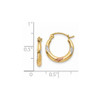 Lex & Lu 14k Yellow Gold & Rhodium Polished & Textured Hoop Earrings LAL82641 - 4 - Lex & Lu