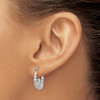Lex & Lu 14k White Gold Satin and D/C Claddagh Hoop Earrings LAL82652 - 3 - Lex & Lu