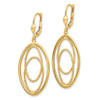 Lex & Lu 14k Yellow Gold Textured & Polished Dangle Leverback Earrings LAL82726 - 2 - Lex & Lu