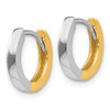 Lex & Lu 14k Two-tone Gold 2mm Hinged Hoop Earrings - 2 - Lex & Lu