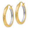 Lex & Lu 14k Yellow Gold & Rhodium Light Square D/C Hoop Earrings - 2 - Lex & Lu