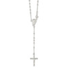 Lex & Lu Sterling Silver Polished Rosary Necklace 18'' - Lex & Lu