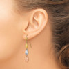 Lex & Lu 14k Tri-color Gold Puff Teardrop Dangle Earrings - 3 - Lex & Lu