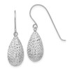 Lex & Lu 14k White Gold Puff Teardrop Earrings - Lex & Lu