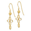 Lex & Lu 14k Yellow Gold Cross Earrings - 2 - Lex & Lu