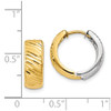 Lex & Lu 14k Two-tone Gold Textured Hoop Earrings LAL82847 - 4 - Lex & Lu