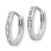 Lex & Lu 14k White Gold D/C Hinged Hoop Earrings LAL82851 - 2 - Lex & Lu