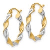 Lex & Lu 14k White Gold 2.0mm Twisted Hoop Earrings - 2 - Lex & Lu