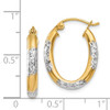 Lex & Lu 14k Yellow Gold & Rhodium 3mm D/C Oval Hollow Hoop Earrings LAL82898 - 4 - Lex & Lu