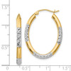 Lex & Lu 14k Yellow Gold & Rhodium 3mm D/C Oval Hollow Hoop Earrings LAL82899 - 4 - Lex & Lu
