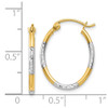Lex & Lu 14k Yellow Gold & Rhodium D/C Oval Hoop Earrings - 4 - Lex & Lu