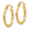 Lex & Lu 14k Yellow Gold Twist Hollow Hoop Earrings - 2 - Lex & Lu