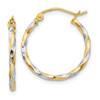 Lex & Lu 14k Yellow Gold & Rhodium Hollow Twisted Hoop Earrings - Lex & Lu