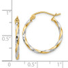 Lex & Lu 14k Yellow Gold & Rhodium Hollow Twisted Hoop Earrings - 4 - Lex & Lu