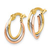 Lex & Lu 14k Tri-color Gold Twisted Hoop Earrings LAL82919 - 2 - Lex & Lu