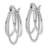 Lex & Lu 14k White Gold Polished and Textured Circle Hoop Earrings - 2 - Lex & Lu