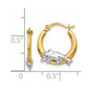 Lex & Lu 14k Yellow Gold & Rhodium Dolphin Hoop Earrings - 4 - Lex & Lu