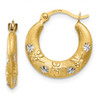 Lex & Lu 14k Yellow Gold & Rhodium Hoop Earrings LAL82928 - Lex & Lu
